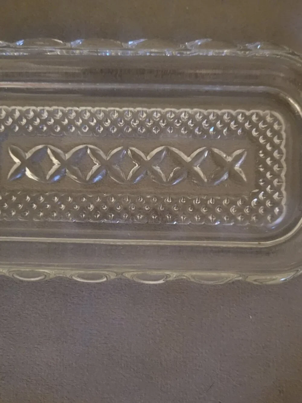 Vintage Wexford Pattern Anchor Hocking Glass Butter Dish Pressed Glass